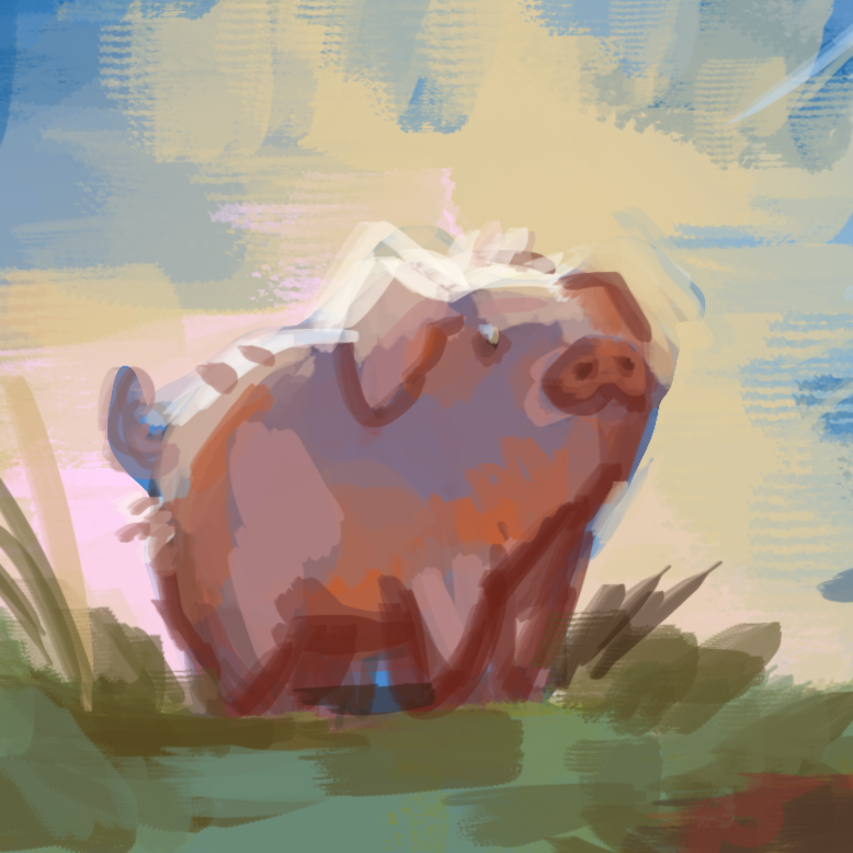 pig art menu concept